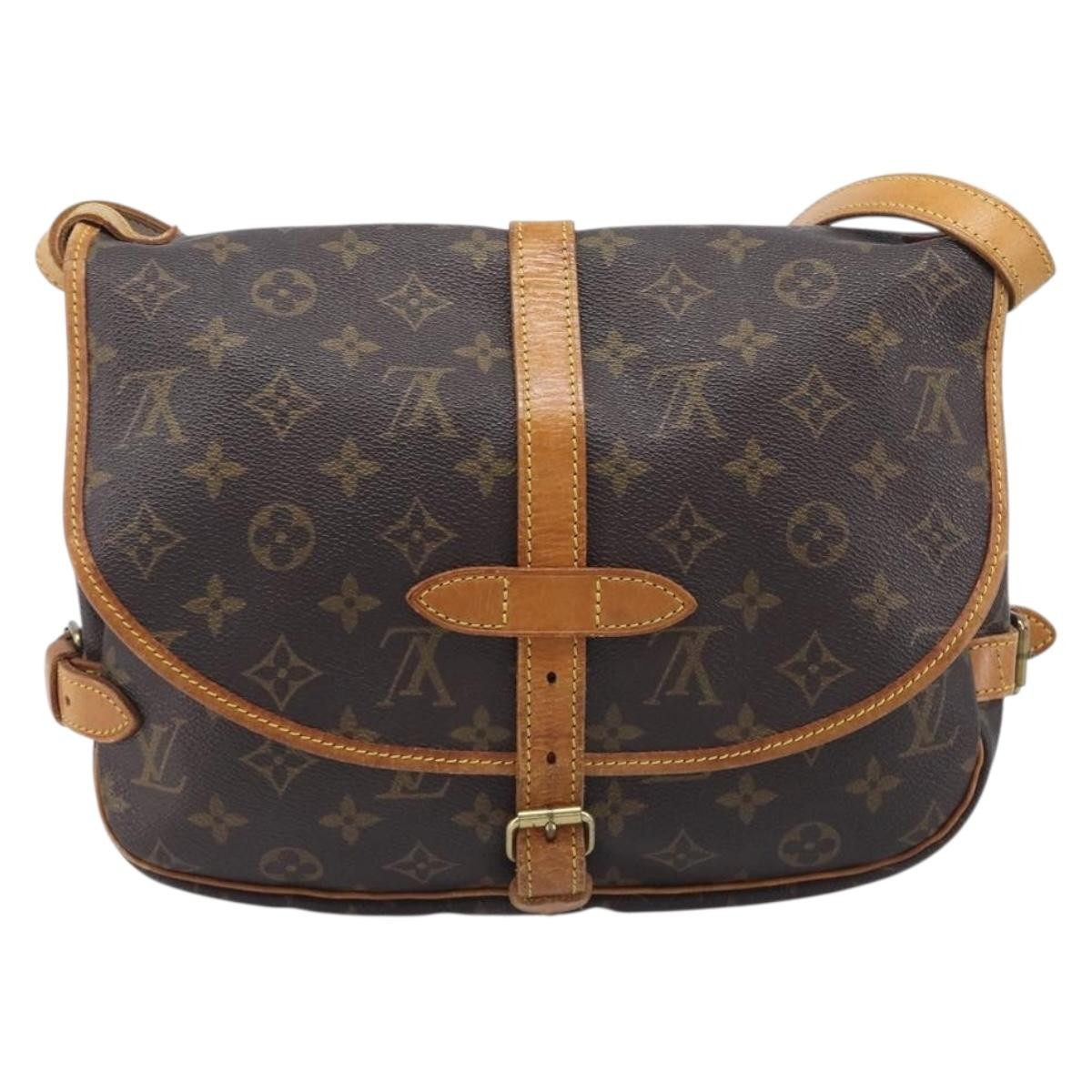 Louis Vuitton Saumur Monogram Canvas Brown Canvas Shoulder Bag Bag (Pre-Owned)