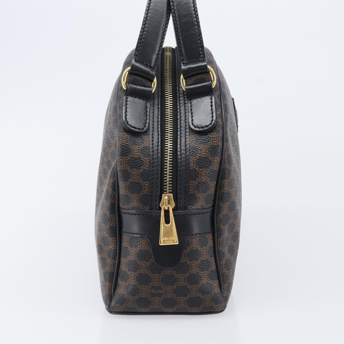 Celine Top Handle Leather Black Pvc Handbag (Pre-Owned)