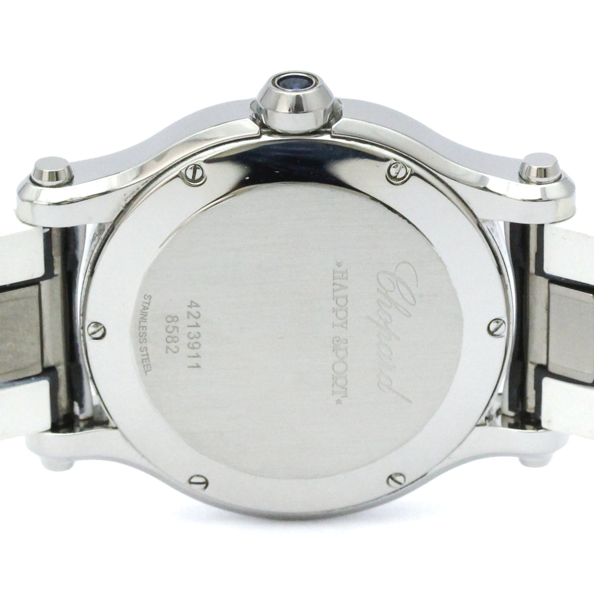 Chopard Happy Sport Quartz Stainless Steel With Floating Diamonds Watch (Pre-Owned)