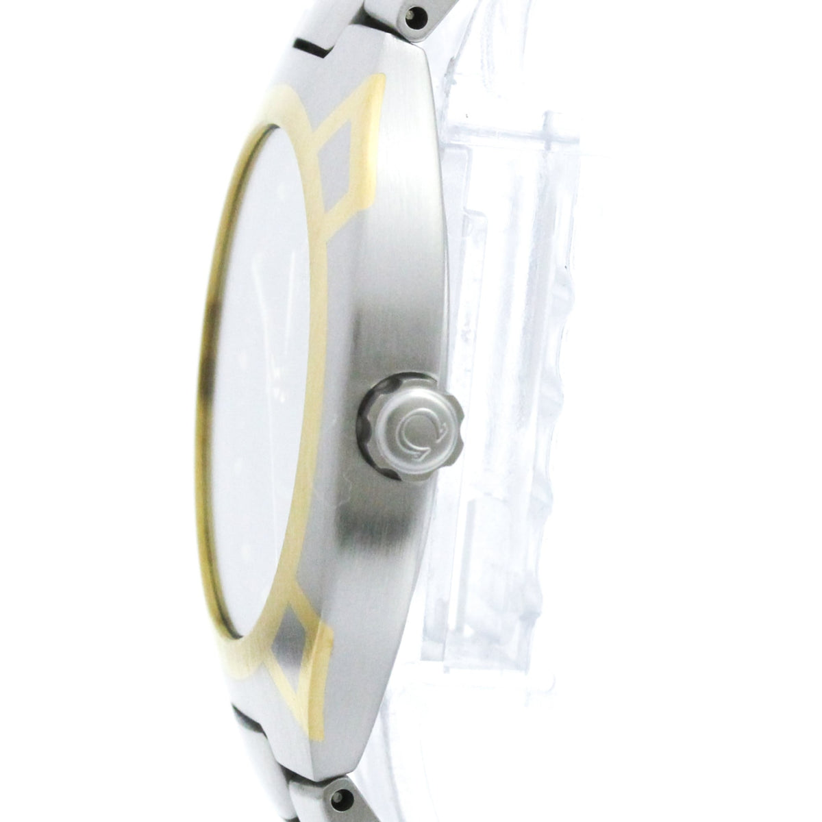 Omega Seamaster Polaris Day-Date Quartz Stainless Steel And Yellow Gold (18K) Watch (Pre-Owned)