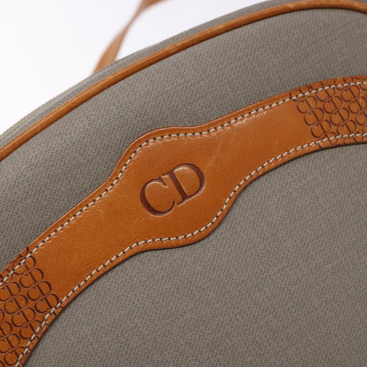 Christian Dior Cd Shoulder Bag Leather Gray Leather Shoulder Bag Bag (Pre-Owned)