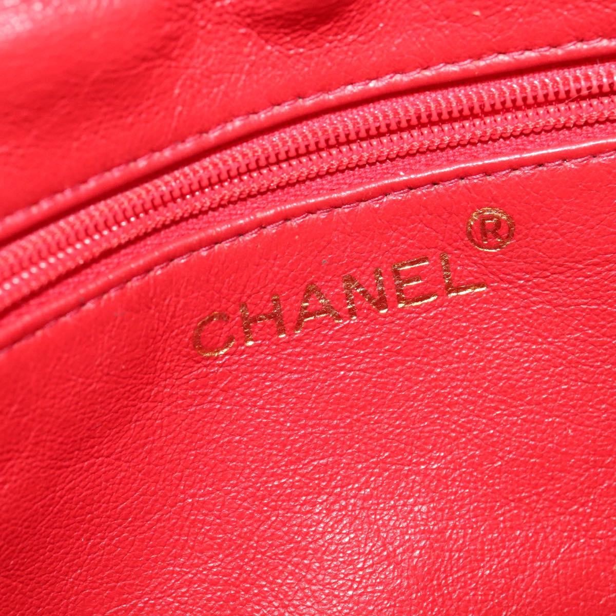 Chanel Vintage Zip Belt Quilted Caviar Red Leather Shoulder Bag Bag (Pre-Owned)