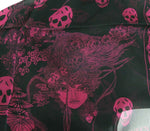 Alexander McQueen Women's Black / Light Purple Multiskull Print Silk Scarf 528571 1071