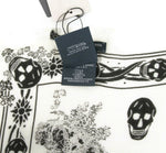 Alexander McQueen Women's Ivory / Black Modal / Wool Scarf Ophelia Skull Print 528571 9260