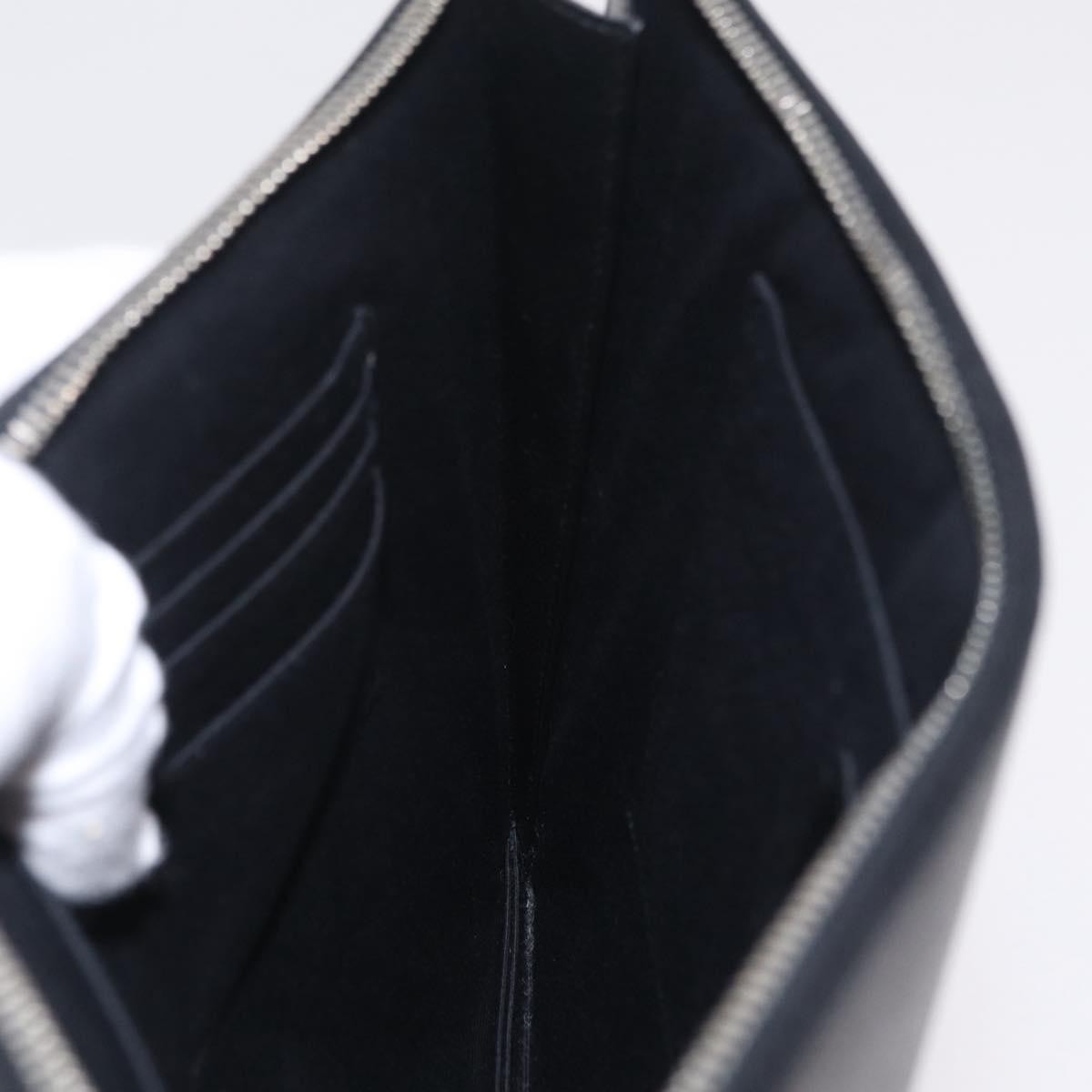 Saint Laurent Letters Zip Clutch Leather Black Leather Clutche & Pouche Bag (Pre-Owned)