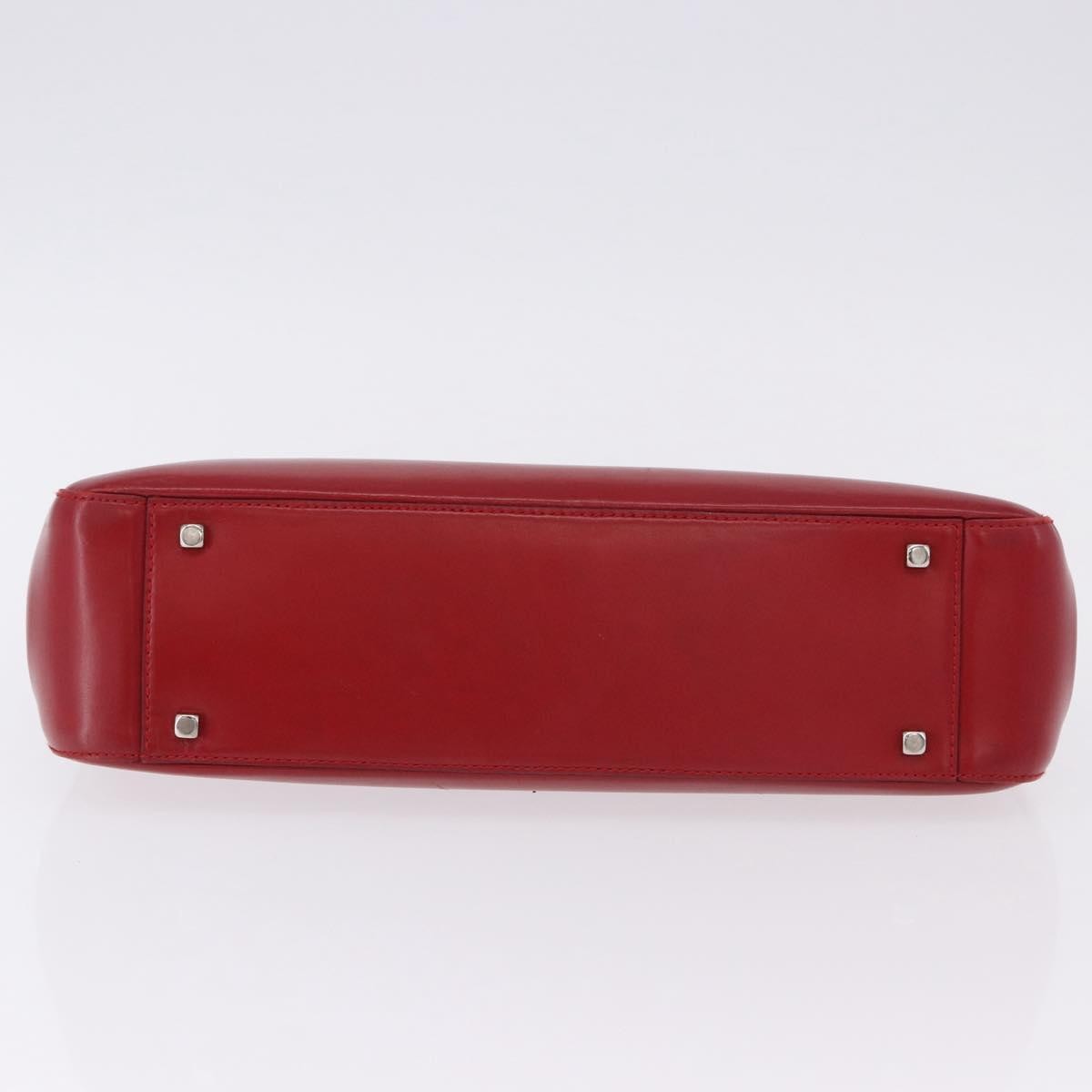 Salvatore Ferragamo Gancini Leather Red Leather Handbag (Pre-Owned)