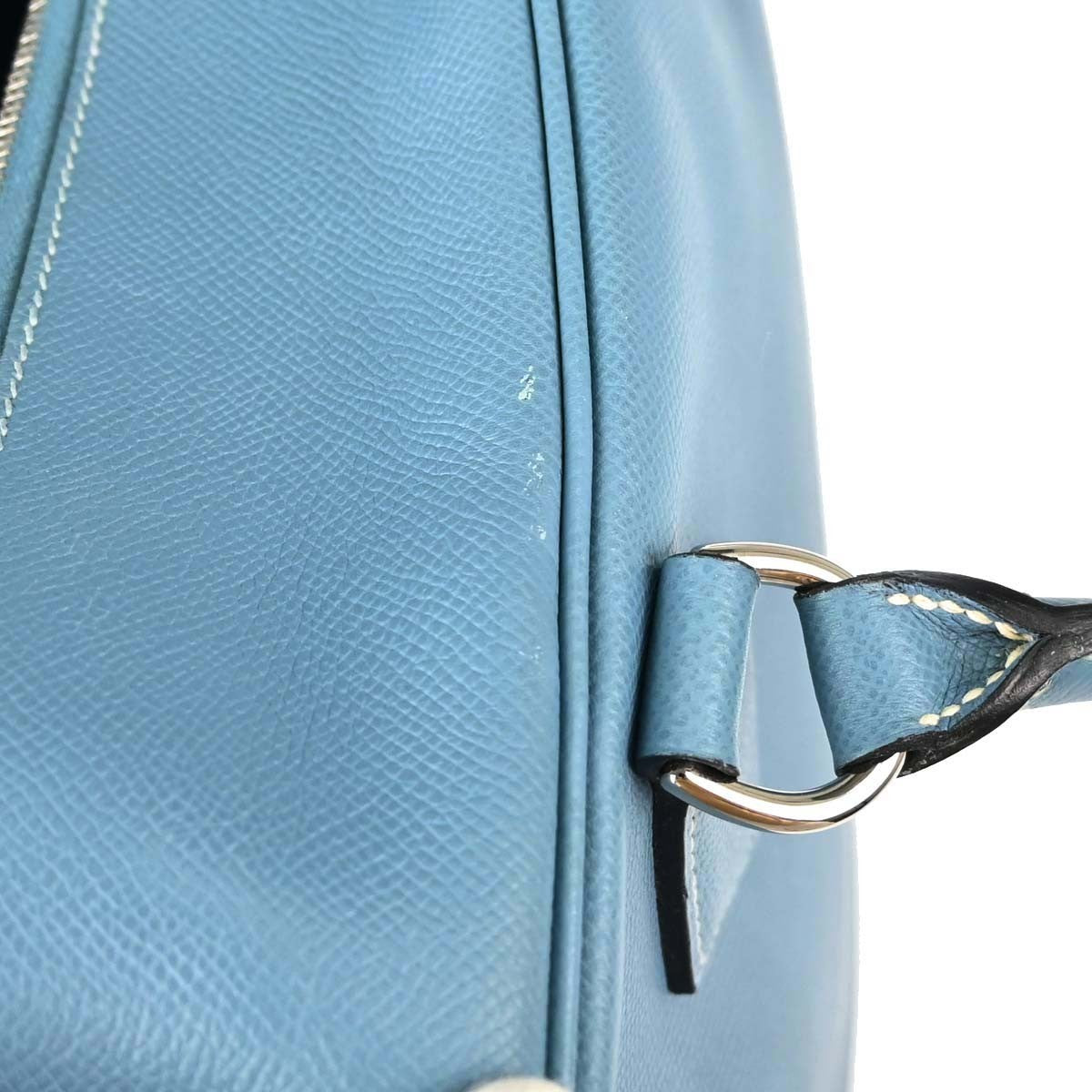 Hermes Plume Epsom Blue Leather Handbag (Pre-Owned)