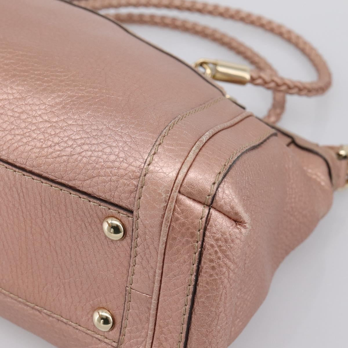 Gucci Bella Convertible Top Handle Leather Pink Leather Handbag (Pre-Owned)