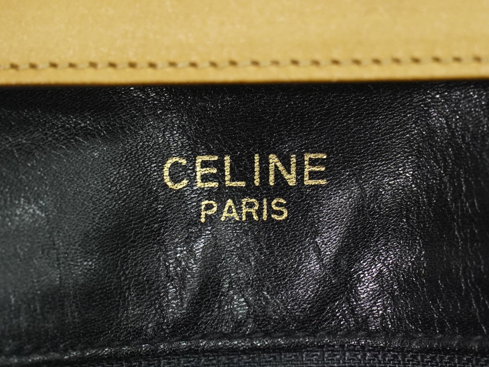 Celine Vintage Flap Leather Black Leather Shoulder Bag Bag (Pre-Owned)