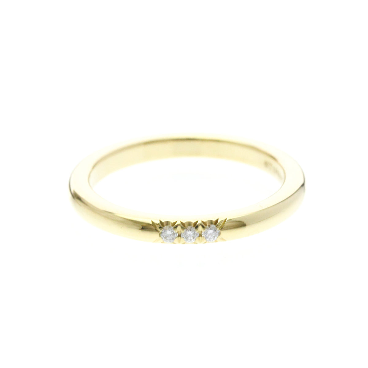 Tiffany & Co. Forever Band 18K Yellow Gold With Diamond Gold Yellow_Gold Ring Jewelry (Pre-Owned)