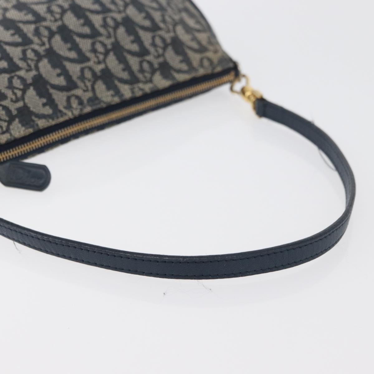 Christian Dior Vintage Saddle Bag Canvas Navy Canvas Clutche & Pouche Bag (Pre-Owned)