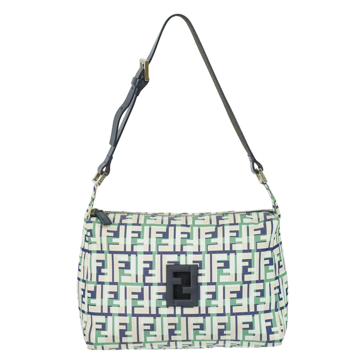 Fendi Mamma Baguette Zucca Jacquard Velvet Multicolour Canvas Shoulder Bag Bag (Pre-Owned)