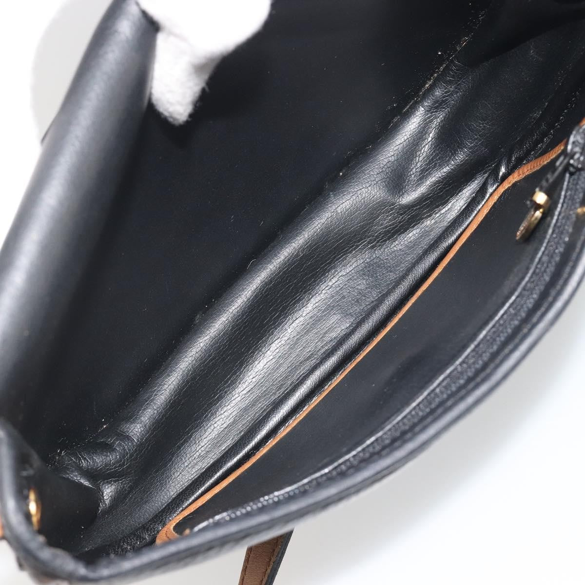 Christian Dior Vintage Cd Flap Leather Black Leather Shoulder Bag Bag (Pre-Owned)
