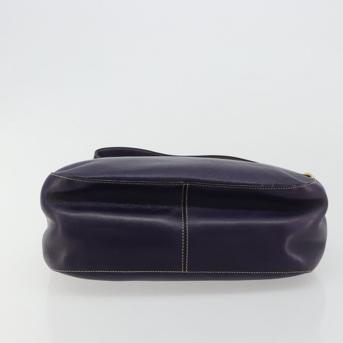 Prada Chain Leather Purple Leather Handbag (Pre-Owned)