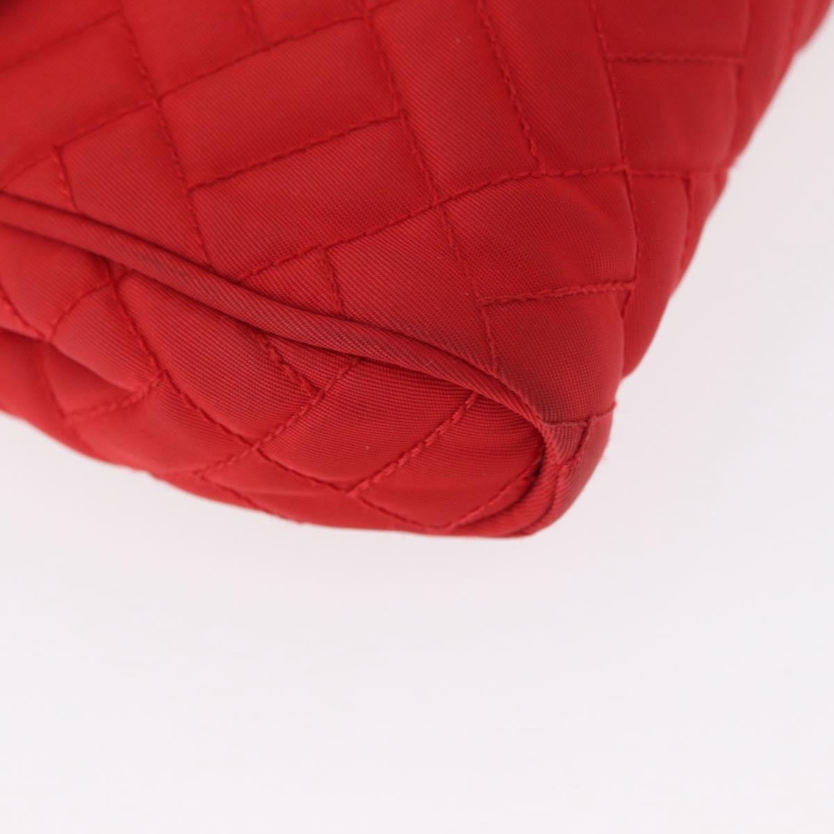 Prada Pushlock Chain Flap Quilted Tessuto Red Nylon Shoulder Bag Bag (Pre-Owned)