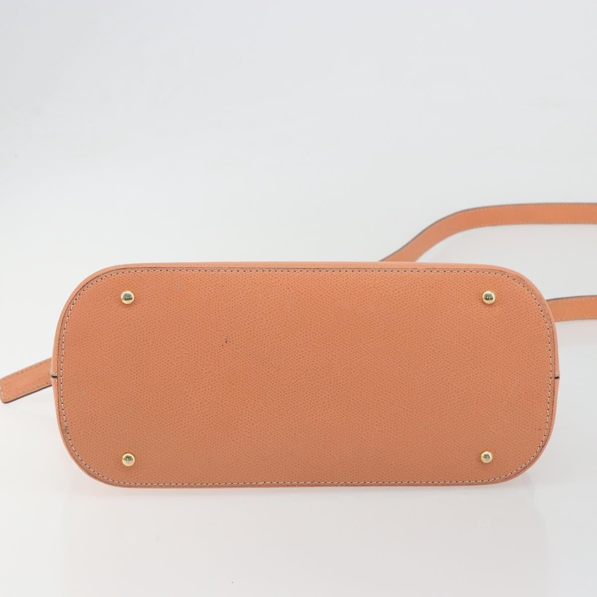 Celine Vintage Convertible Bowler Leather Orange Leather Handbag (Pre-Owned)