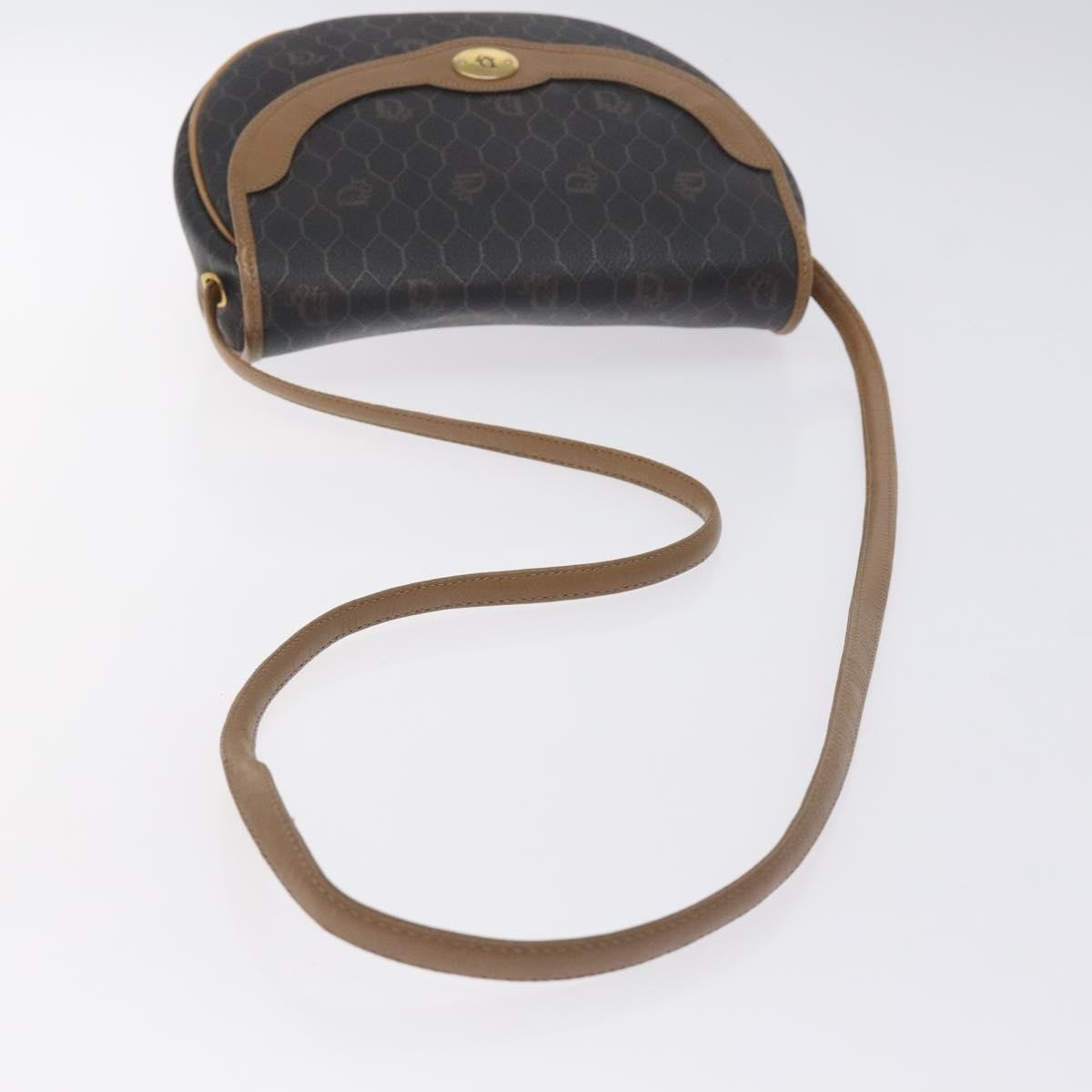 Christian Dior Vintage Honeycomb Flap Coated Canvas Black Canvas Shoulder Bag Bag (Pre-Owned)