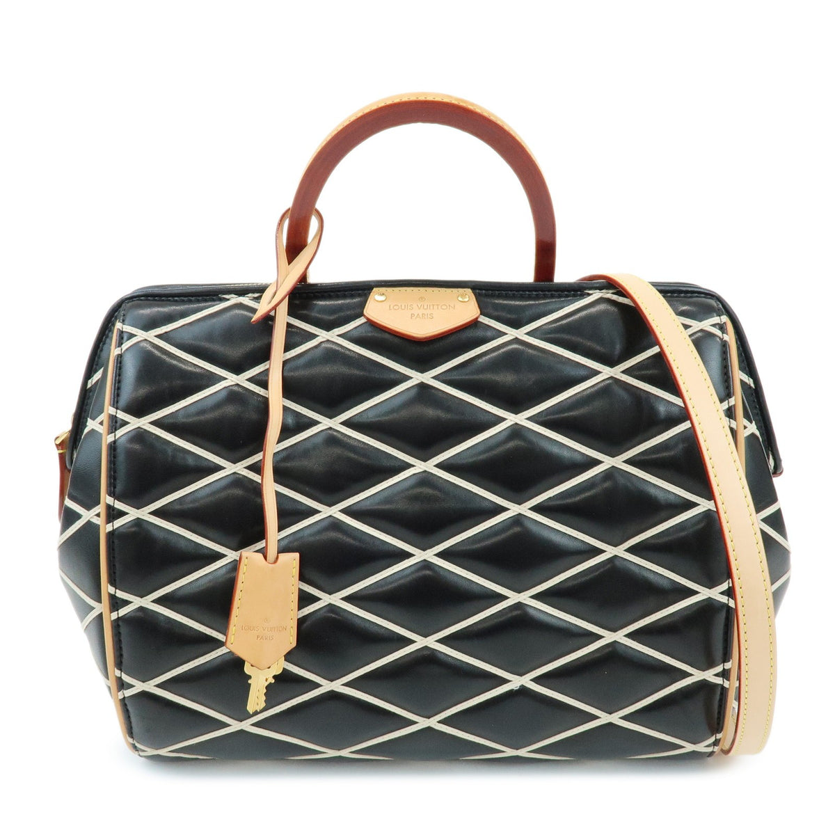 Louis Vuitton Doc Malletage Leather Black Leather Handbag (Pre-Owned)