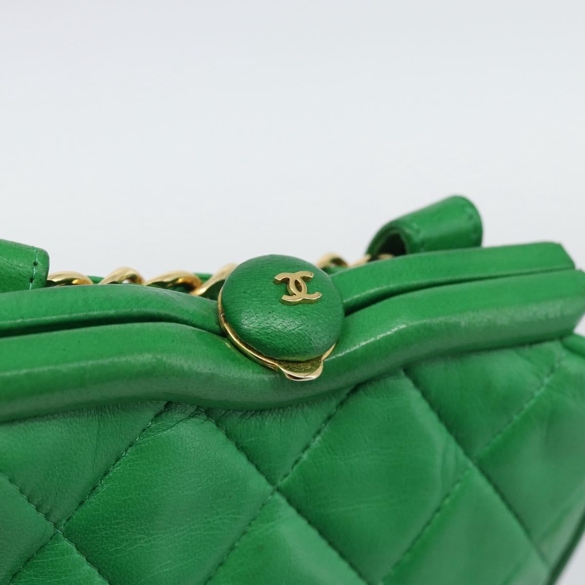 Chanel Coco Mark Quilted Lambskin Green Leather Shoulder Bag Bag (Pre-Owned)