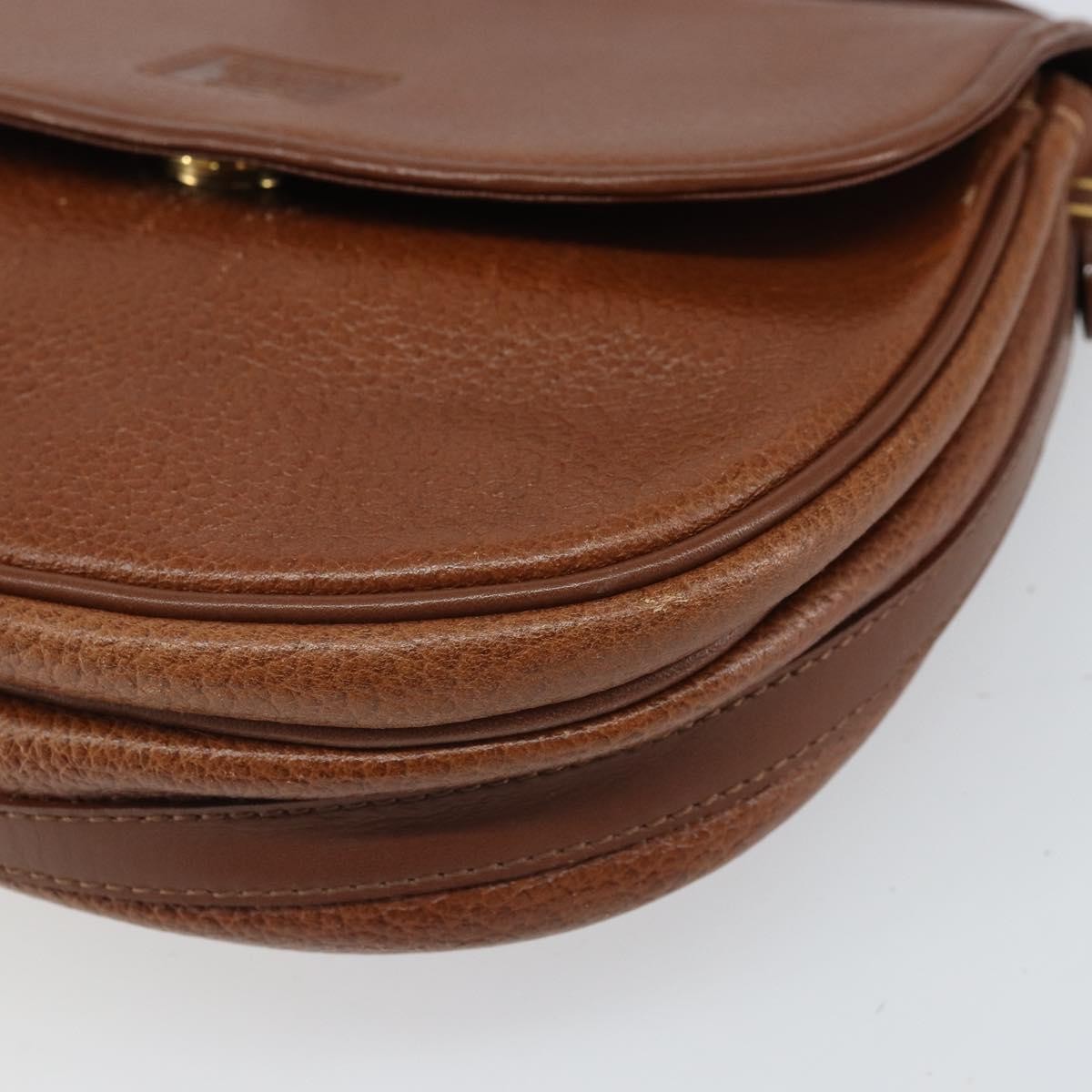 Burberry Vintage Vintage Check Coated Canvas Brown Leather Shoulder Bag Bag (Pre-Owned)