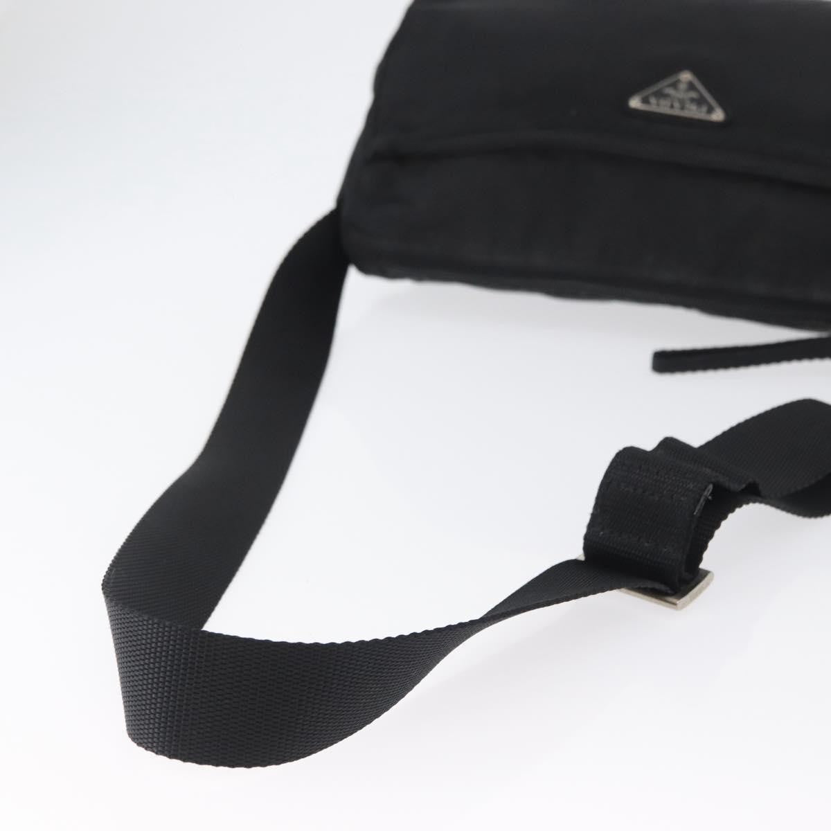 Prada Front Zip Tessuto Black Nylon Shoulder Bag Bag (Pre-Owned)