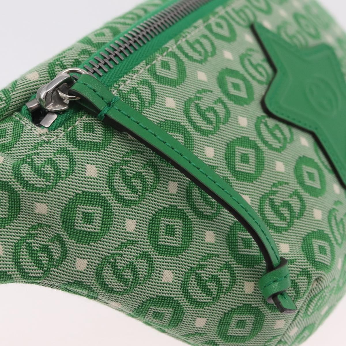 Gucci Children's Belt Gg Canvas Green Canvas Handbag (Pre-Owned)