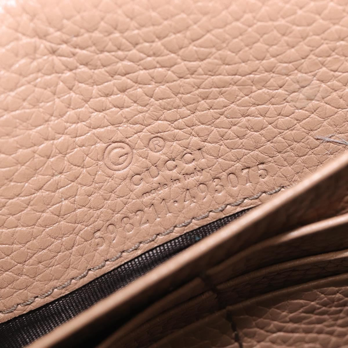 Gucci Soho Wallet On Chain Leather Beige Leather Shoulder Bag Bag (Pre-Owned)
