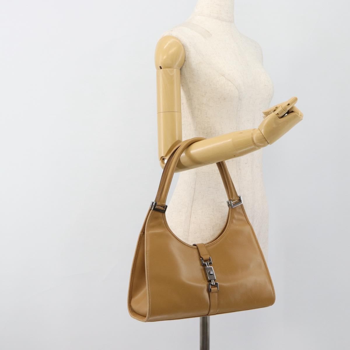 Gucci Jackie O Leather Beige Leather Handbag (Pre-Owned)