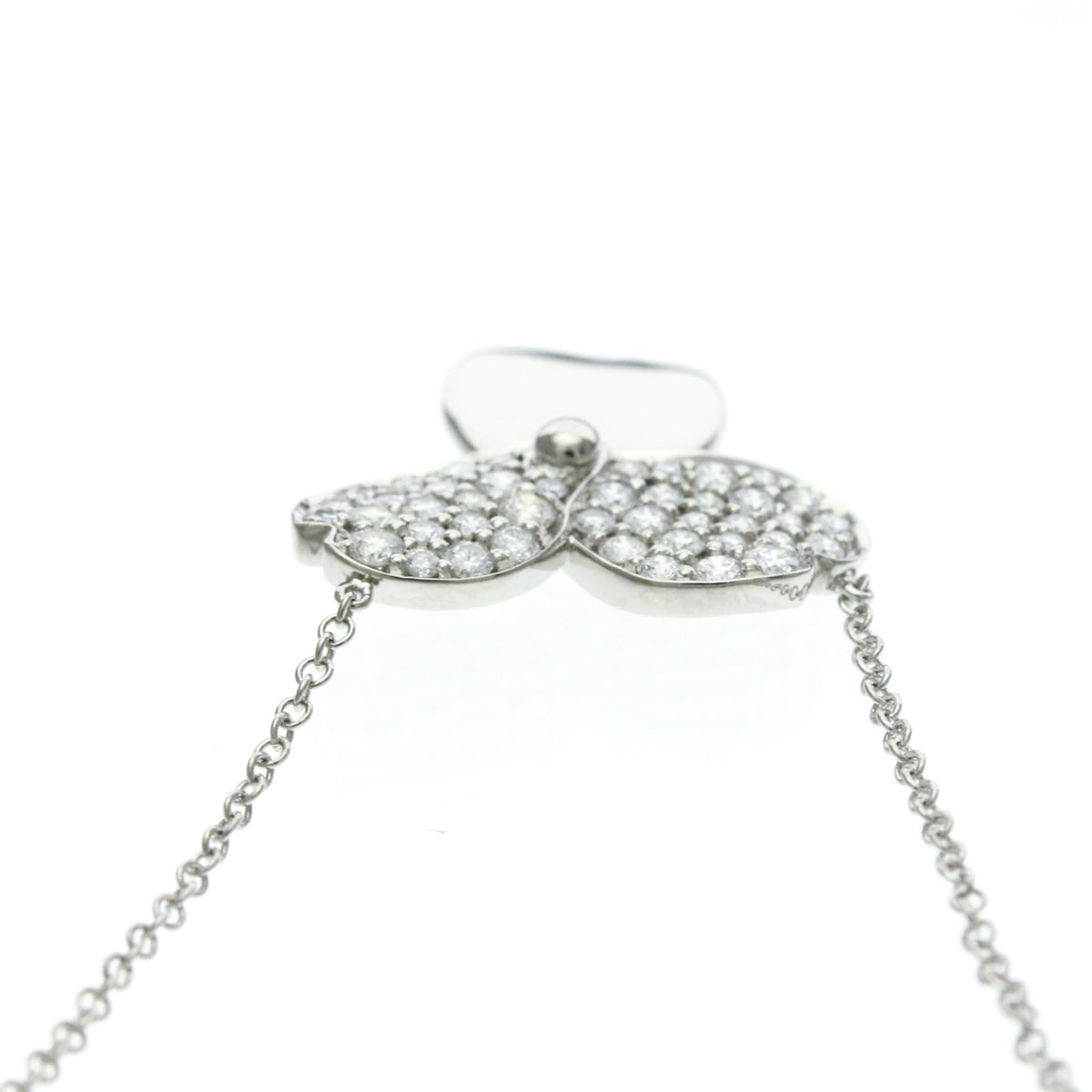 Tiffany & Co. Paper Flowers Pendant Platinum With Pave Diamonds Silver Platinum Necklace Jewelry (Pre-Owned)