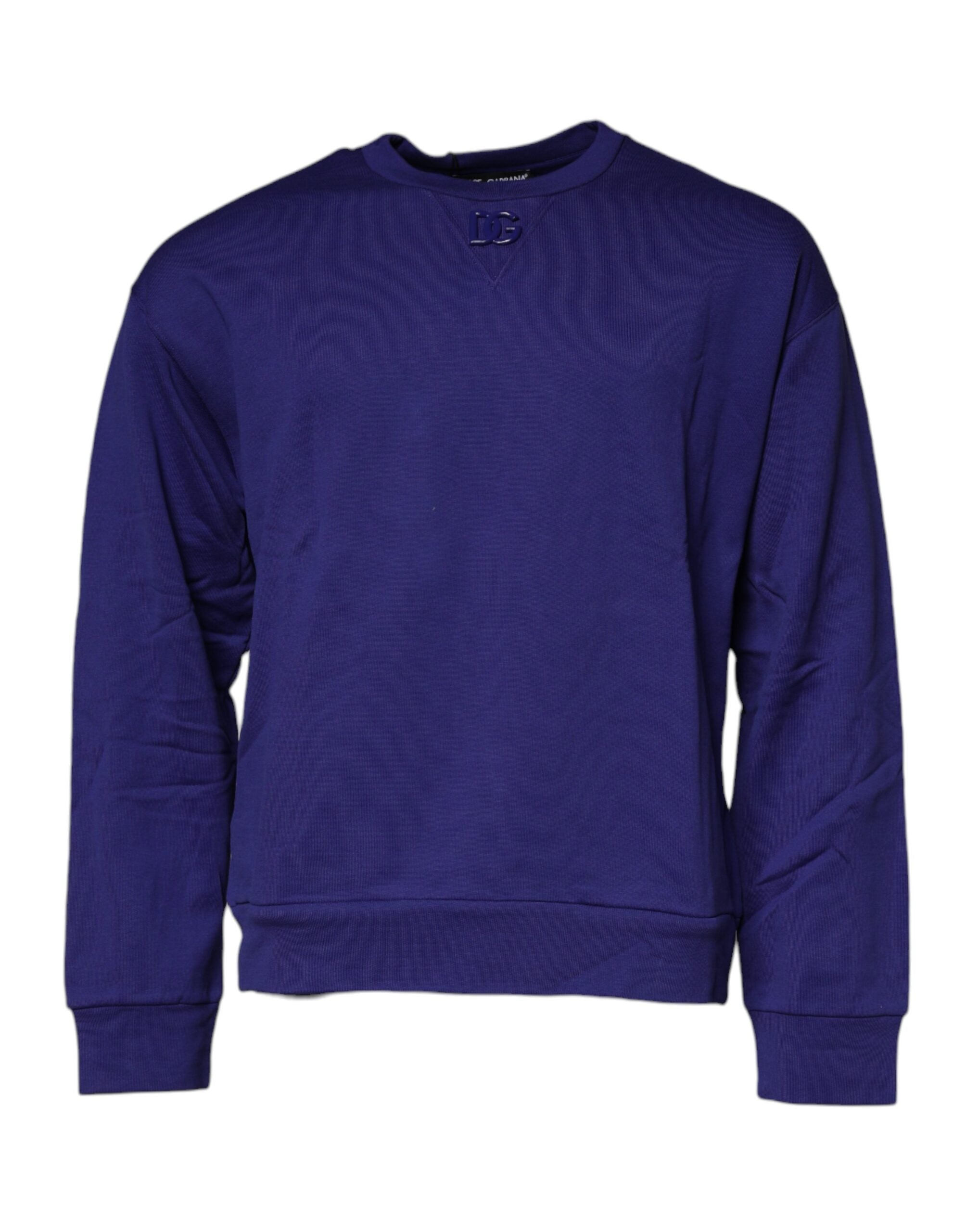 Dolce & Gabbana Blue Cotton Crew Neck Men Pullover Men's Sweater