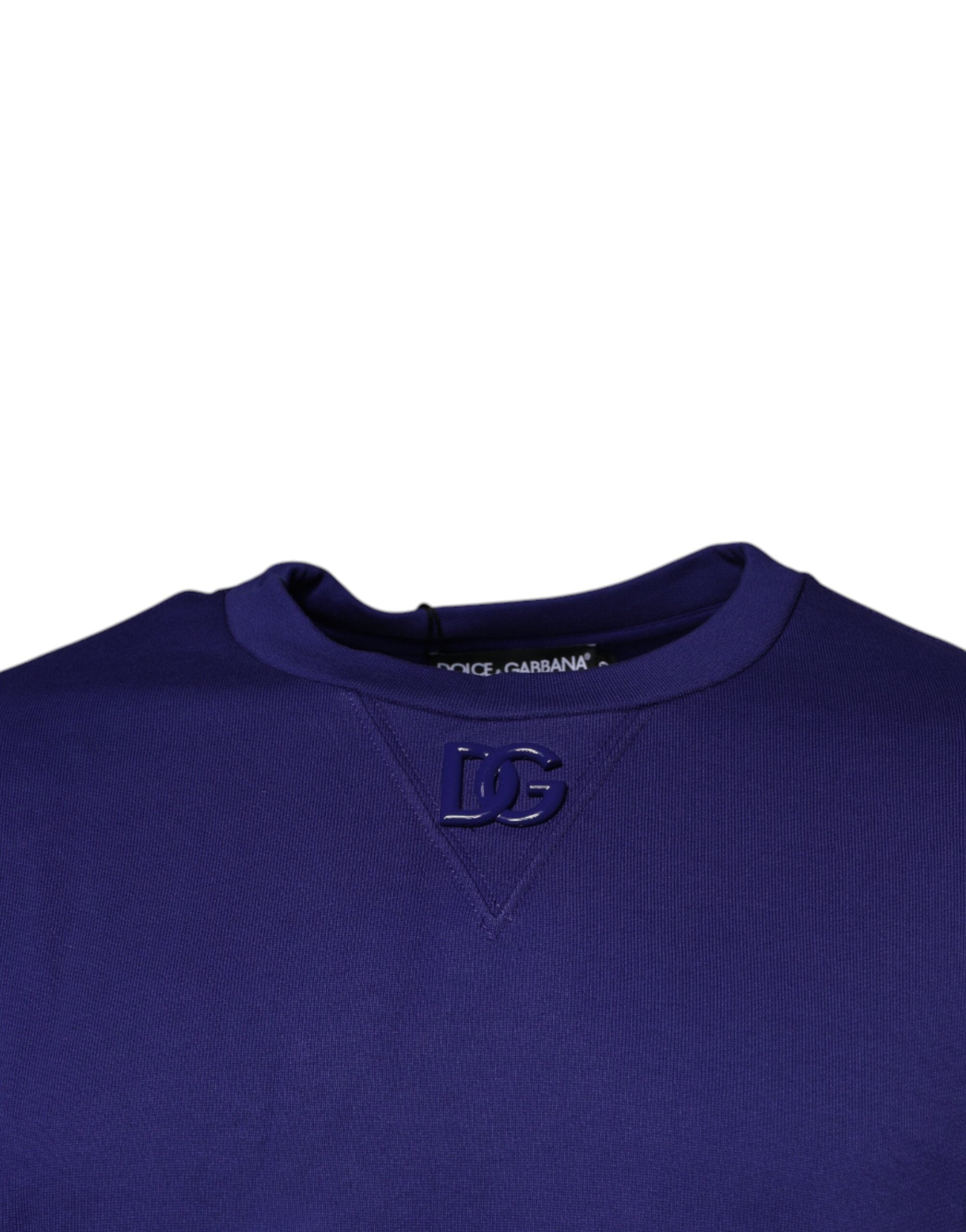 Dolce & Gabbana Blue Cotton Crew Neck Men Pullover Men's Sweater