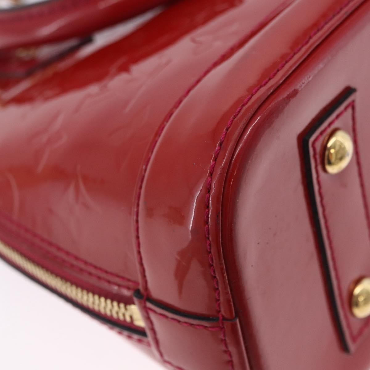 Louis Vuitton Alma Monogram Vernis Red Patent_Leather Handbag (Pre-Owned)