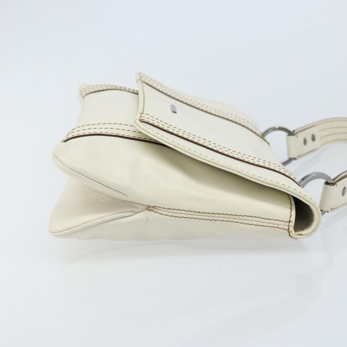 Gucci Vintage Leather White Leather Handbag (Pre-Owned)