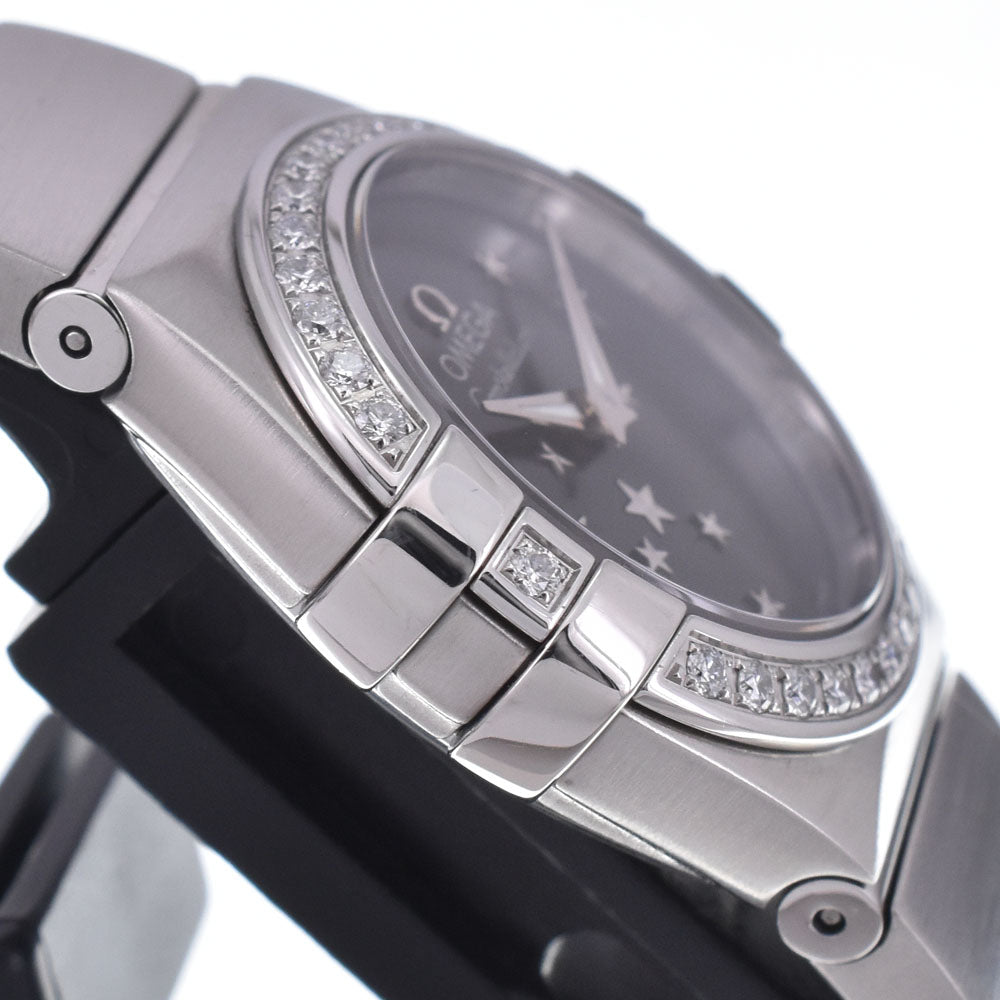 Omega Constellation Quartz Stainless Steel With Diamond Bezel And Markers Watch (Pre-Owned)