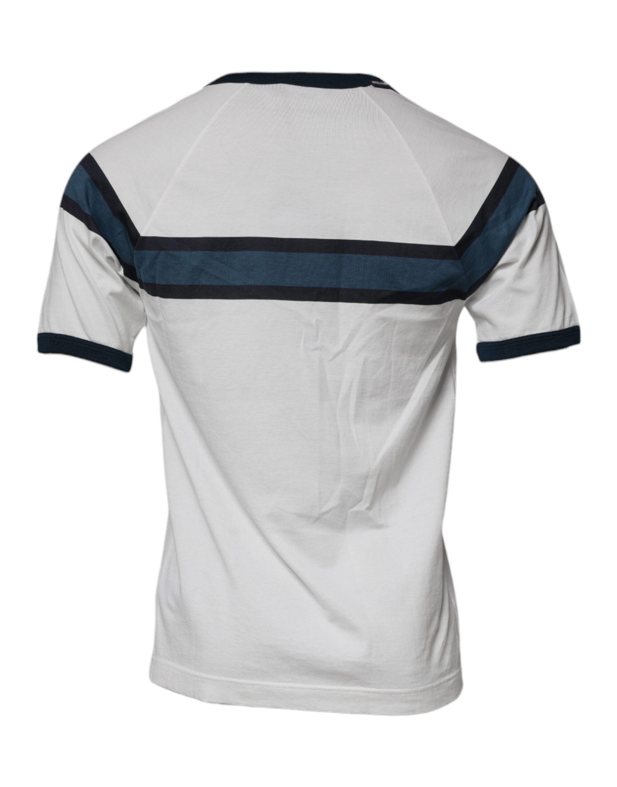 Dolce & Gabbana White DG Crown Cotton Crew Neck Men's T-shirt (Pre-Owned)