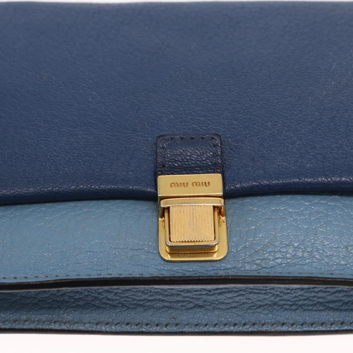 Miu Miu Shoulder Leather Blue Leather Shoulder Bag Bag (Pre-Owned)