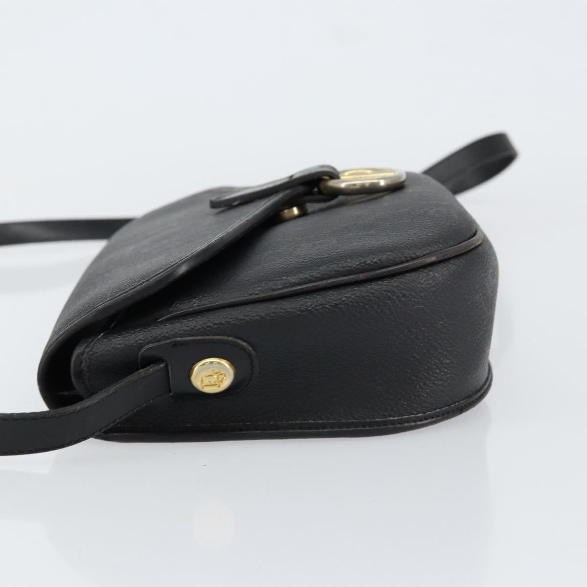 Christian Dior Vintage Honeycomb Flap Coated Canvas Black Canvas Shoulder Bag Bag (Pre-Owned)