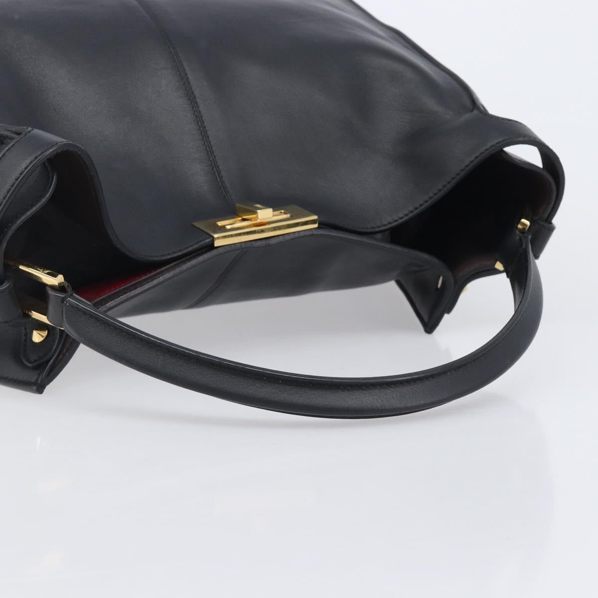 Fendi Peekaboo X-Lite Leather Black Leather Handbag (Pre-Owned)