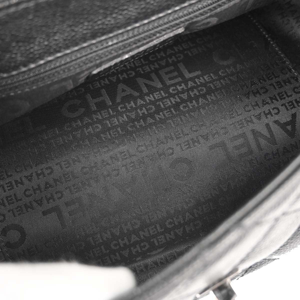 Chanel Mademoiselle Lock Quilted Caviar Black Leather Shoulder Bag Bag (Pre-Owned)