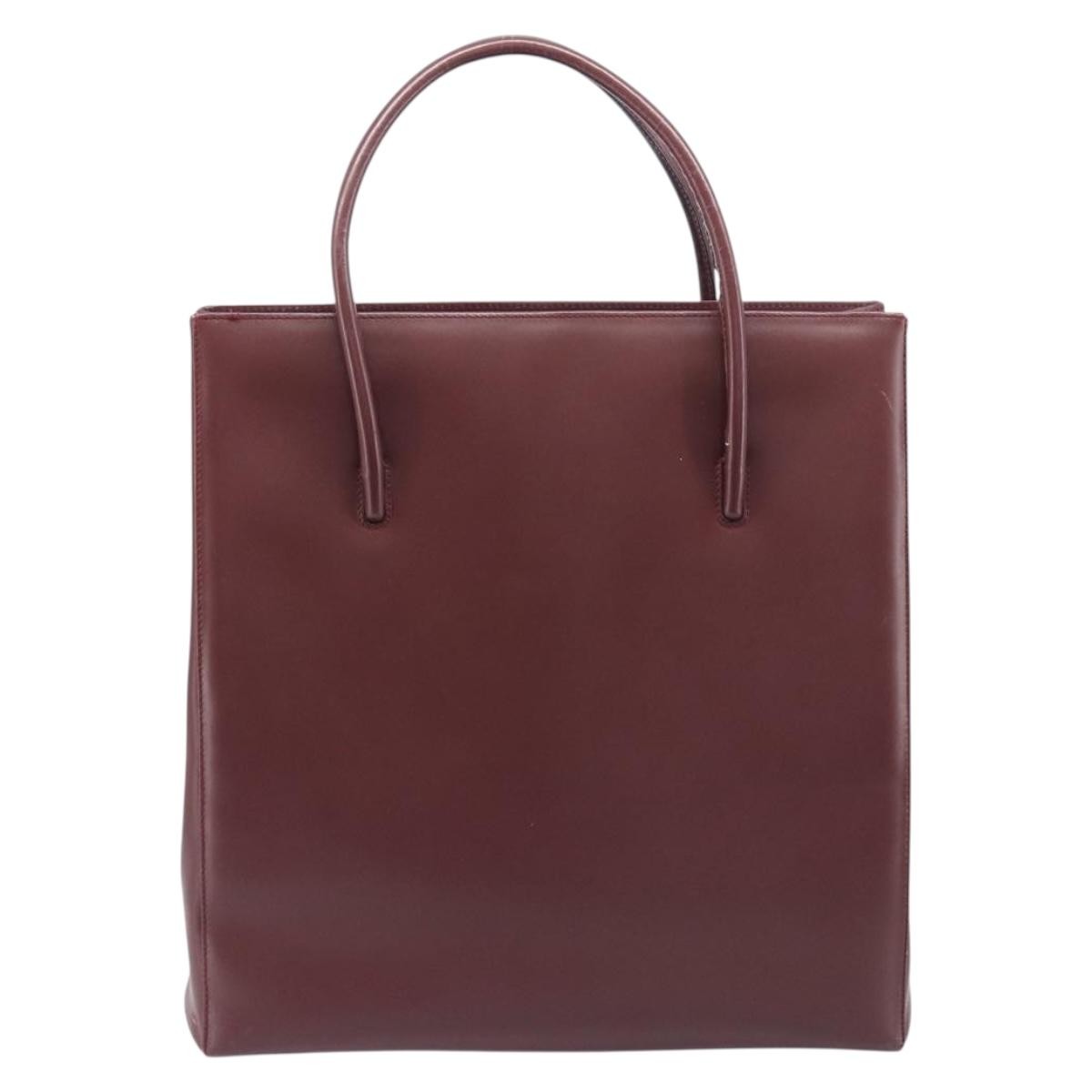 Cartier Must Line Leather Burgundy Leather Handbag (Pre-Owned)