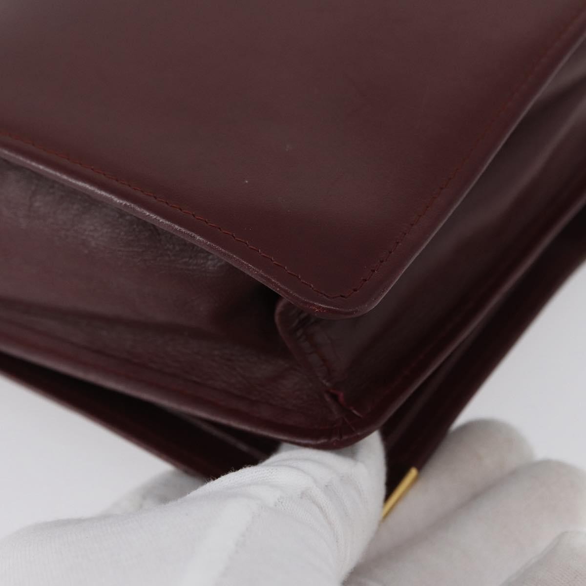 Cartier Must De Cartier Clutch Leather Burgundy Leather Clutche & Pouche Bag (Pre-Owned)