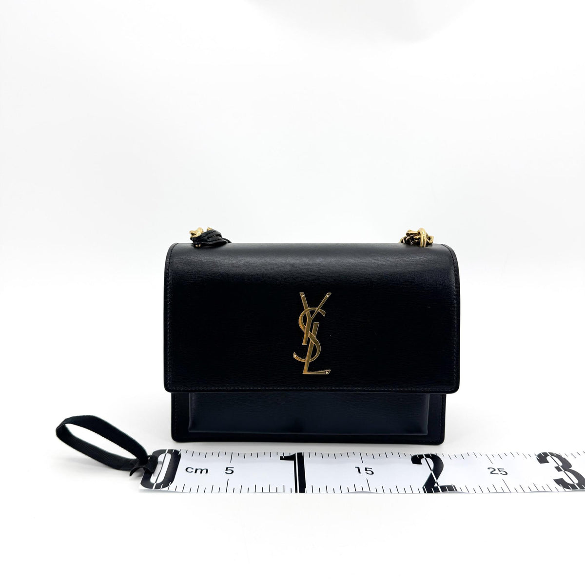 Saint Laurent Sunset Leather Black Calfskin Crossbody Bag Bag (Pre-Owned)