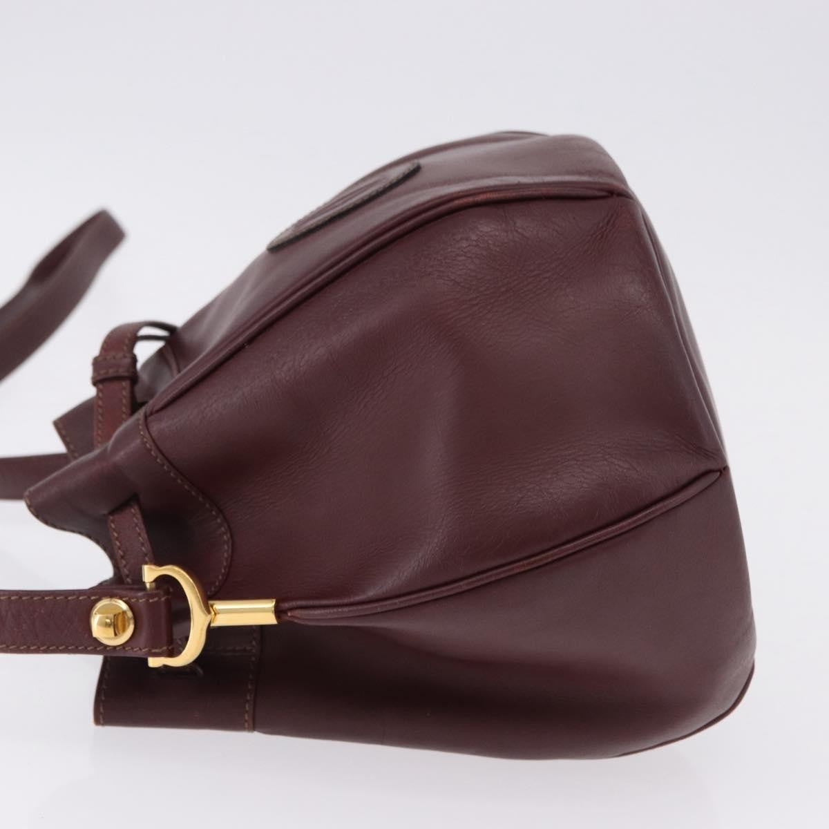 Cartier Must De Cartier Leather Burgundy Leather Shoulder Bag Bag (Pre-Owned)