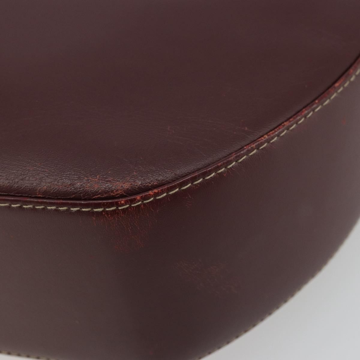 Cartier Vintage Must De Cartier Leather Burgundy Leather Shoulder Bag Bag (Pre-Owned)