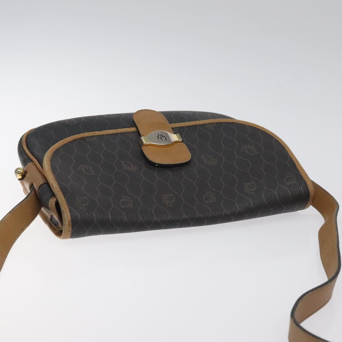 Christian Dior Vintage Honeycomb Canvas Black Canvas Shoulder Bag Bag (Pre-Owned)