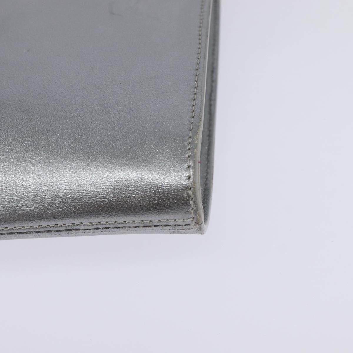 Salvatore Ferragamo Gancini Leather Silver Leather Shoulder Bag Bag (Pre-Owned)