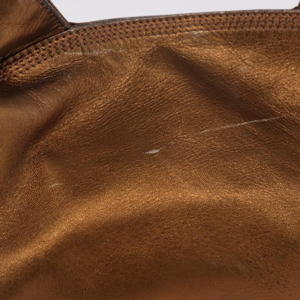 Loewe Anagram Logo Nappa Aire Hand Leather Gold Leather Handbag (Pre-Owned)