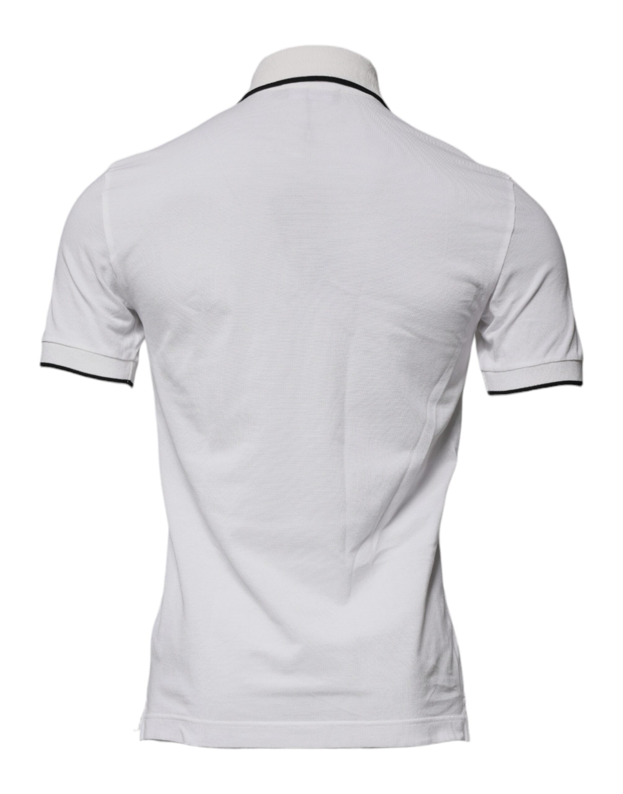 Dolce & Gabbana Off White Crown Cotton Collared Polo Men's T-shirt (Pre-Owned)