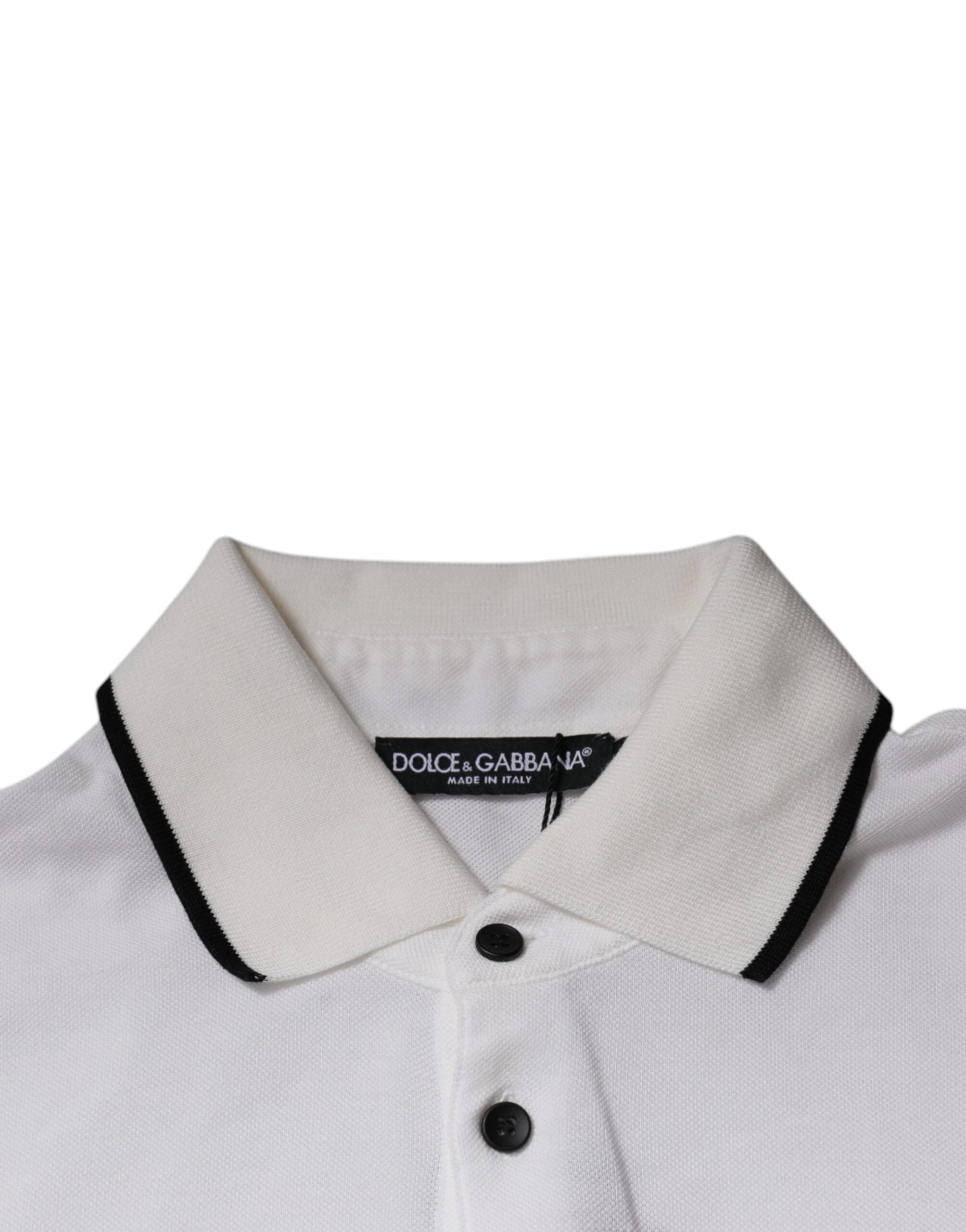 Dolce & Gabbana Off White Crown Cotton Collared Polo Men's T-shirt (Pre-Owned)