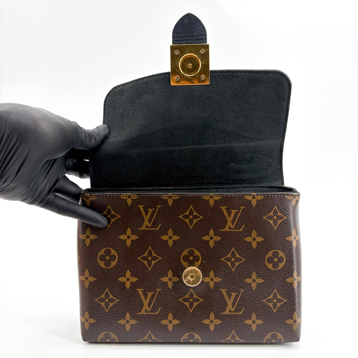 Louis Vuitton Locky Monogram Canvas With Leather Black Canvas Handbag (Pre-Owned)